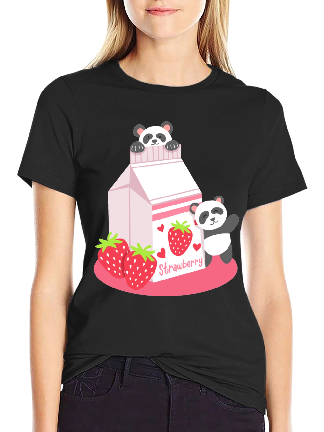 Strawberry Panda Milk Graphic Tee