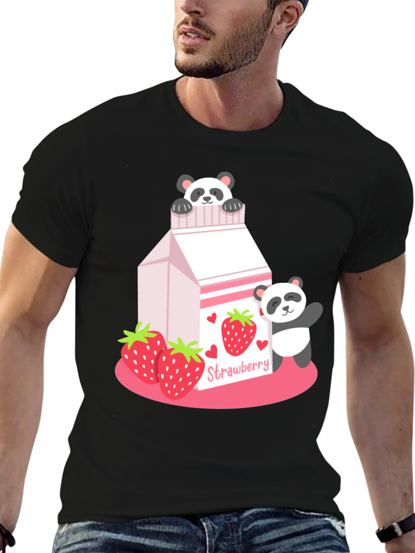 Strawberry Panda Milk Graphic Tee