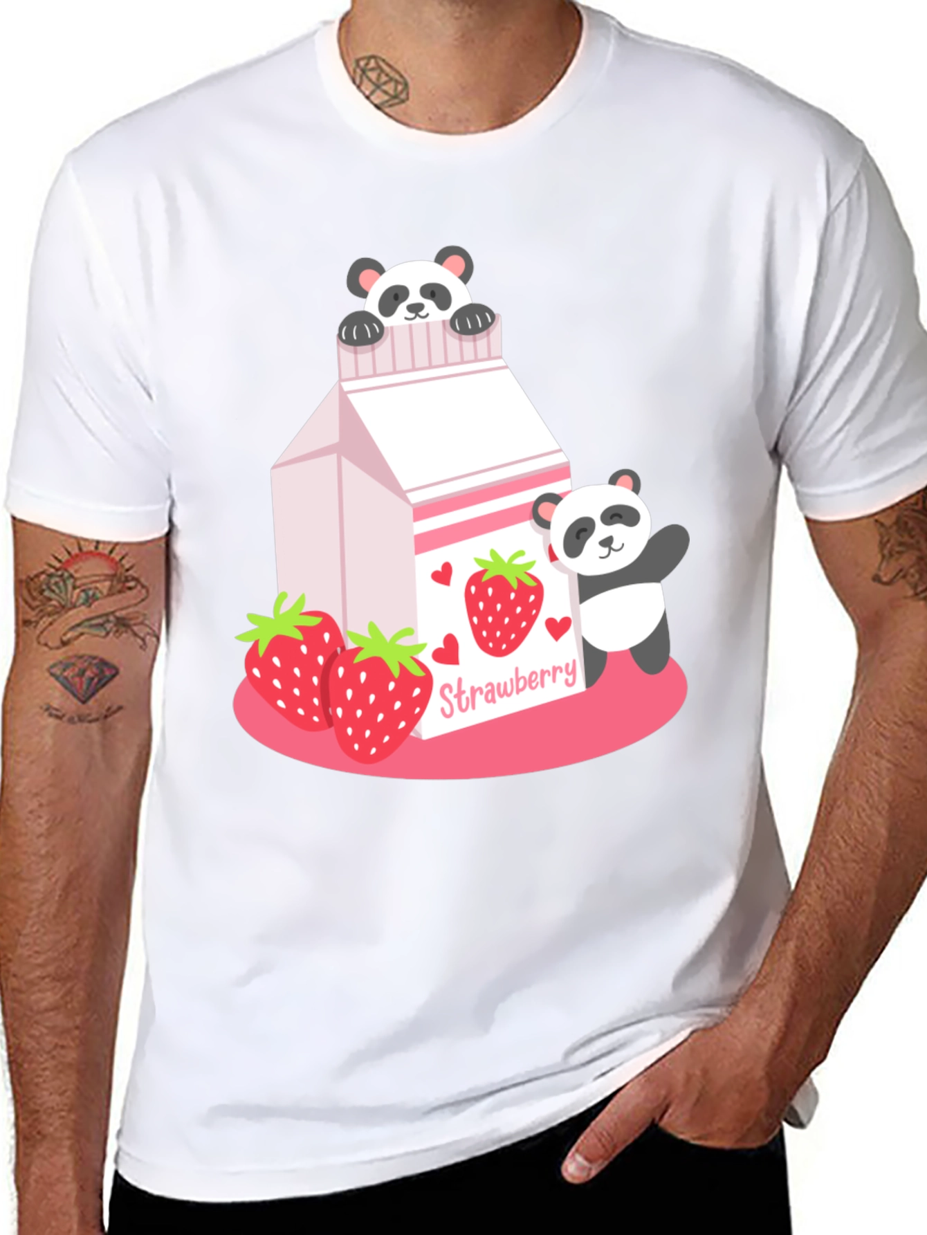 Strawberry Panda Milk Graphic Tee
