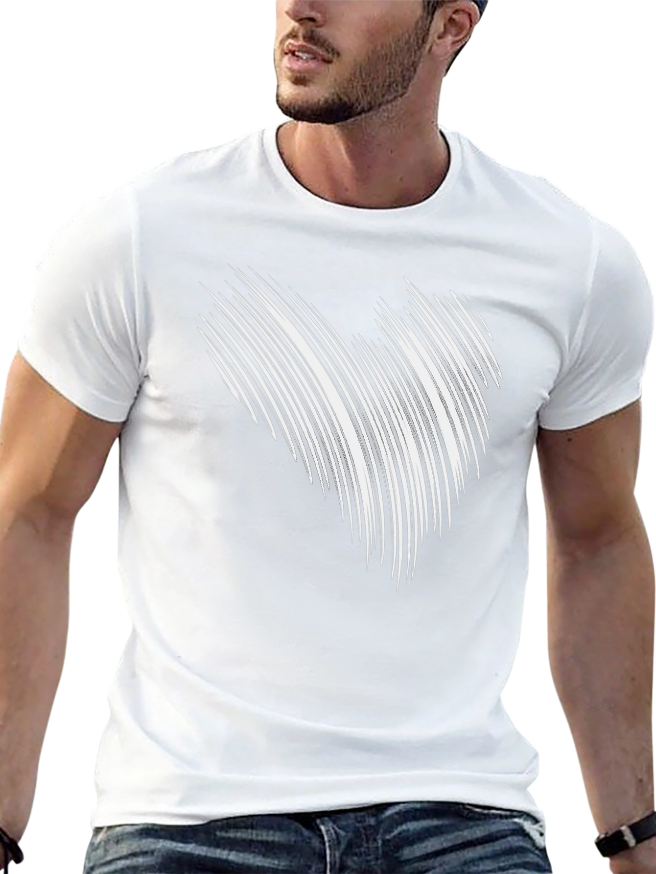 Abstract Line Art Graphic Black Tee