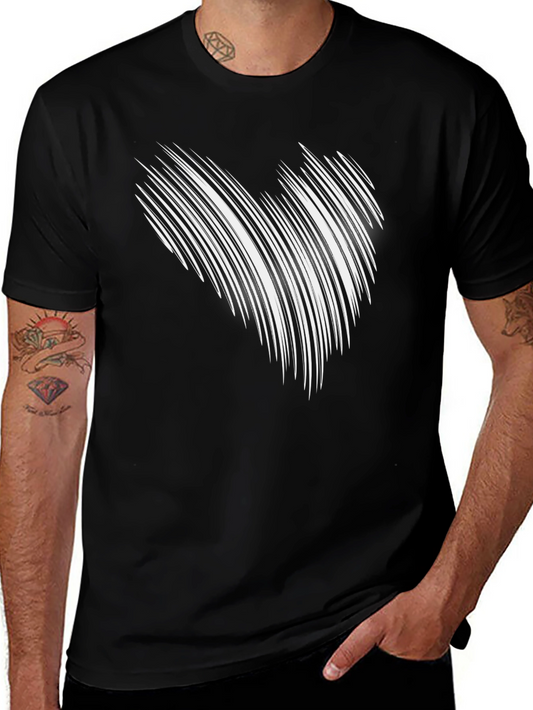 Abstract Line Art Graphic Black Tee