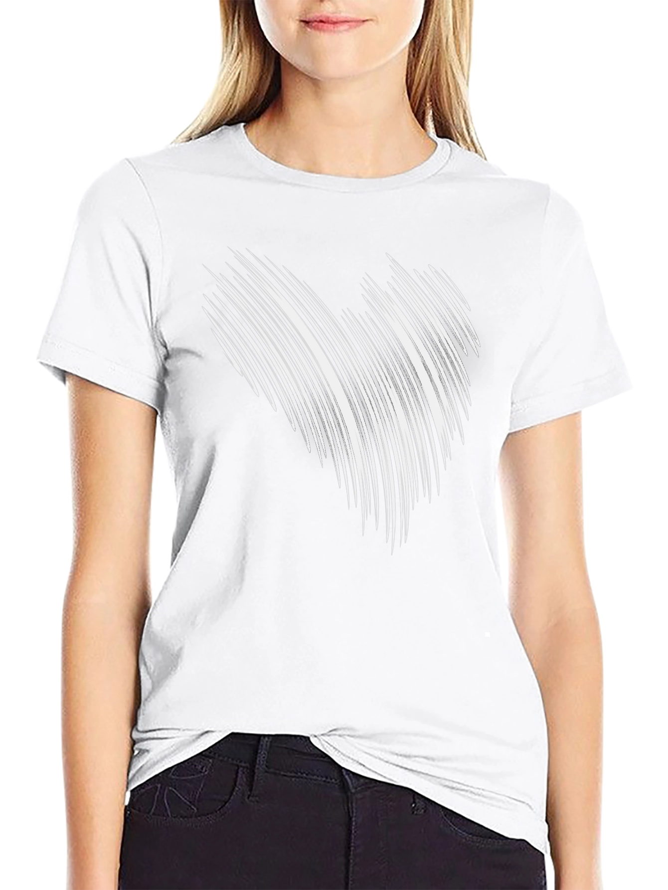 Abstract Line Art Graphic Black Tee