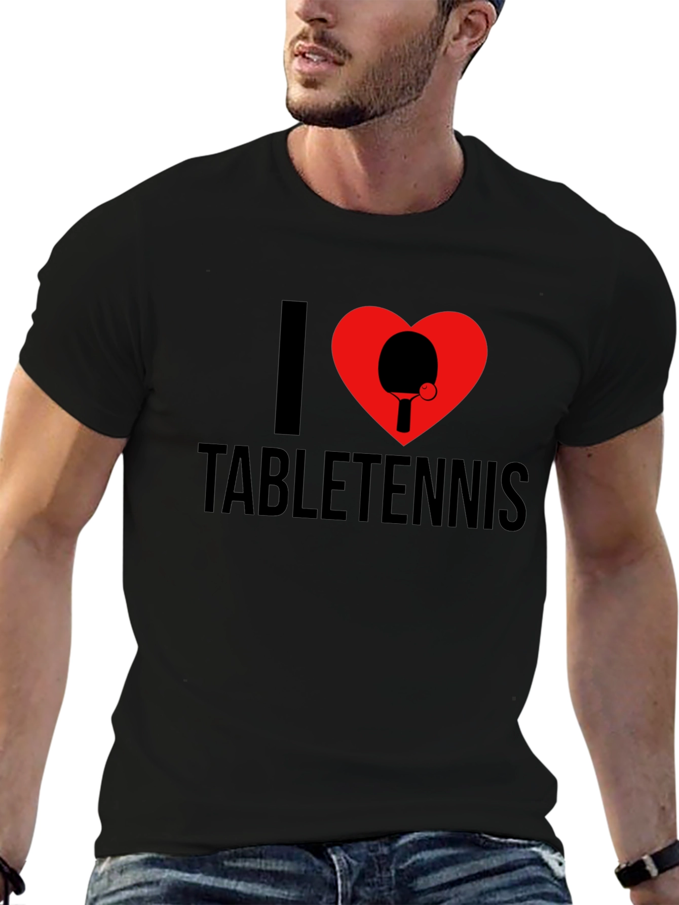I Heart Table Tennis T-Shirt - Black