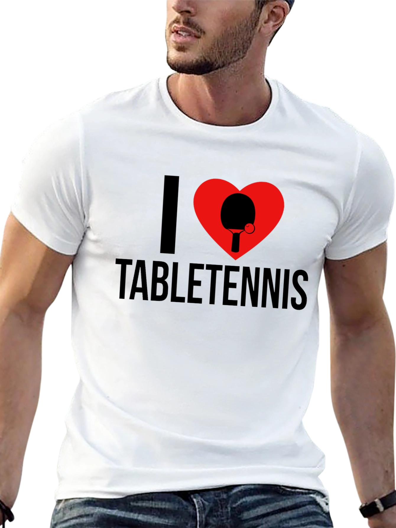 I Heart Table Tennis T-Shirt - Black