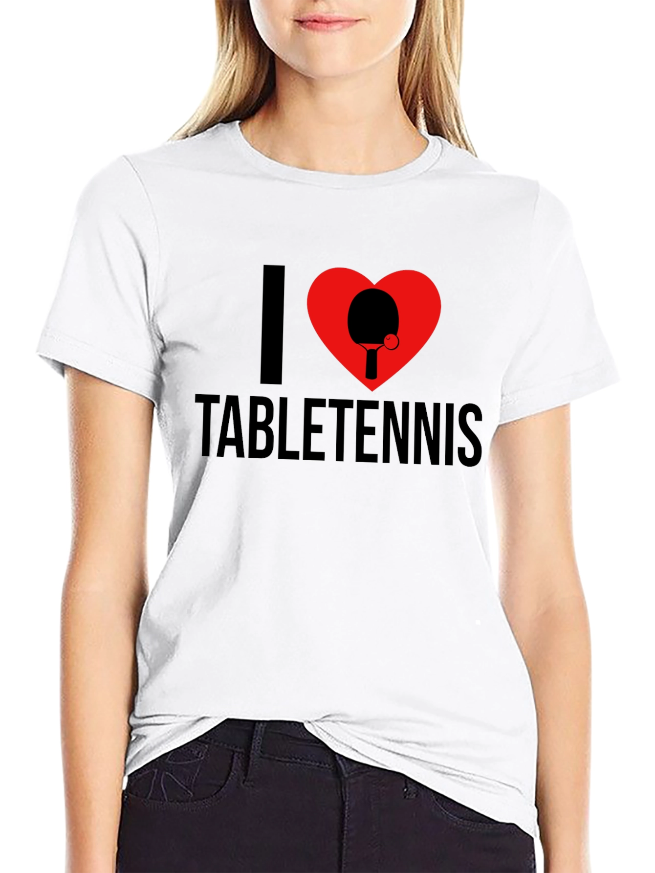 I Heart Table Tennis T-Shirt - Black