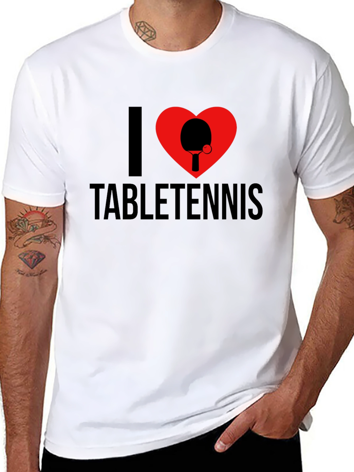 I Heart Table Tennis T-Shirt - Black