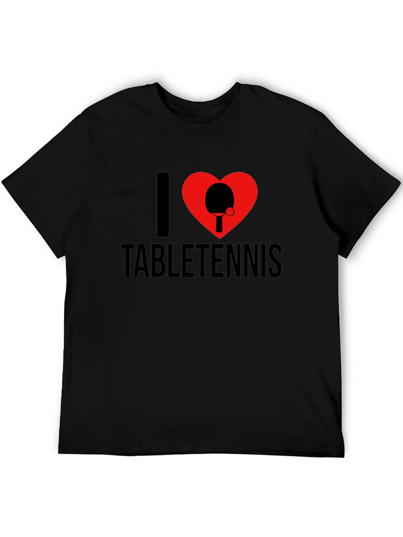 I Heart Table Tennis T-Shirt - Black