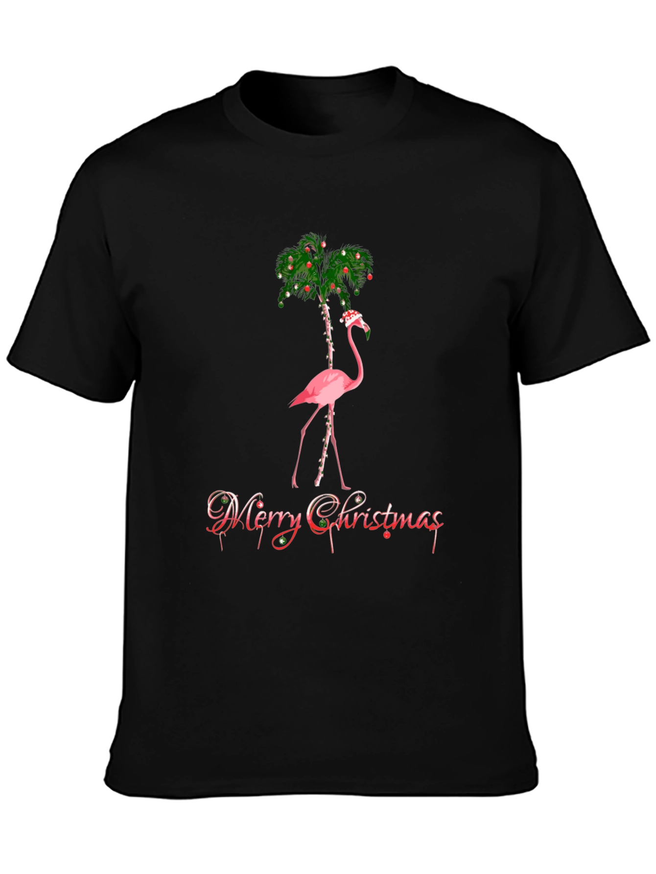Festive Flamingo Christmas T-Shirt