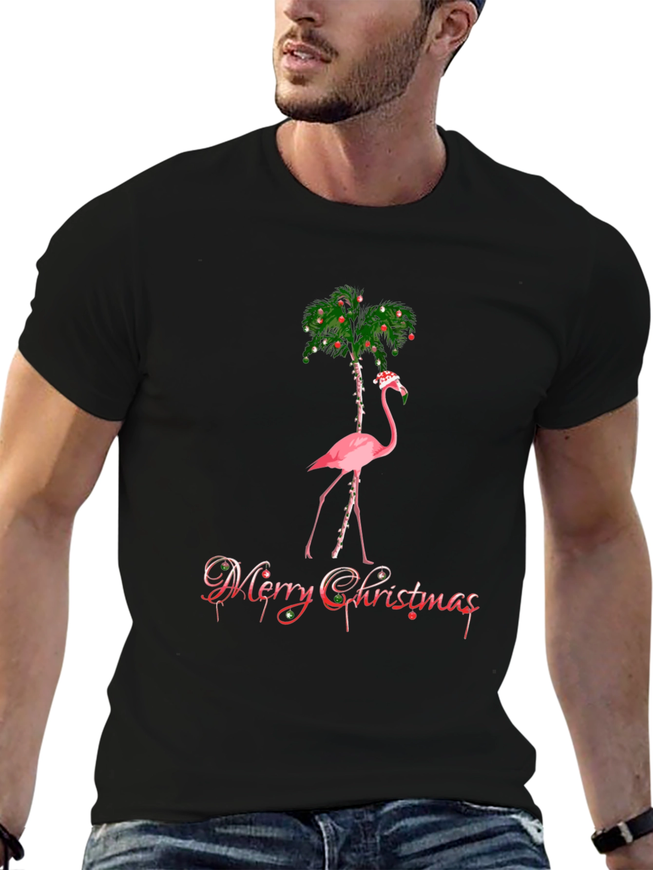 Festive Flamingo Christmas T-Shirt