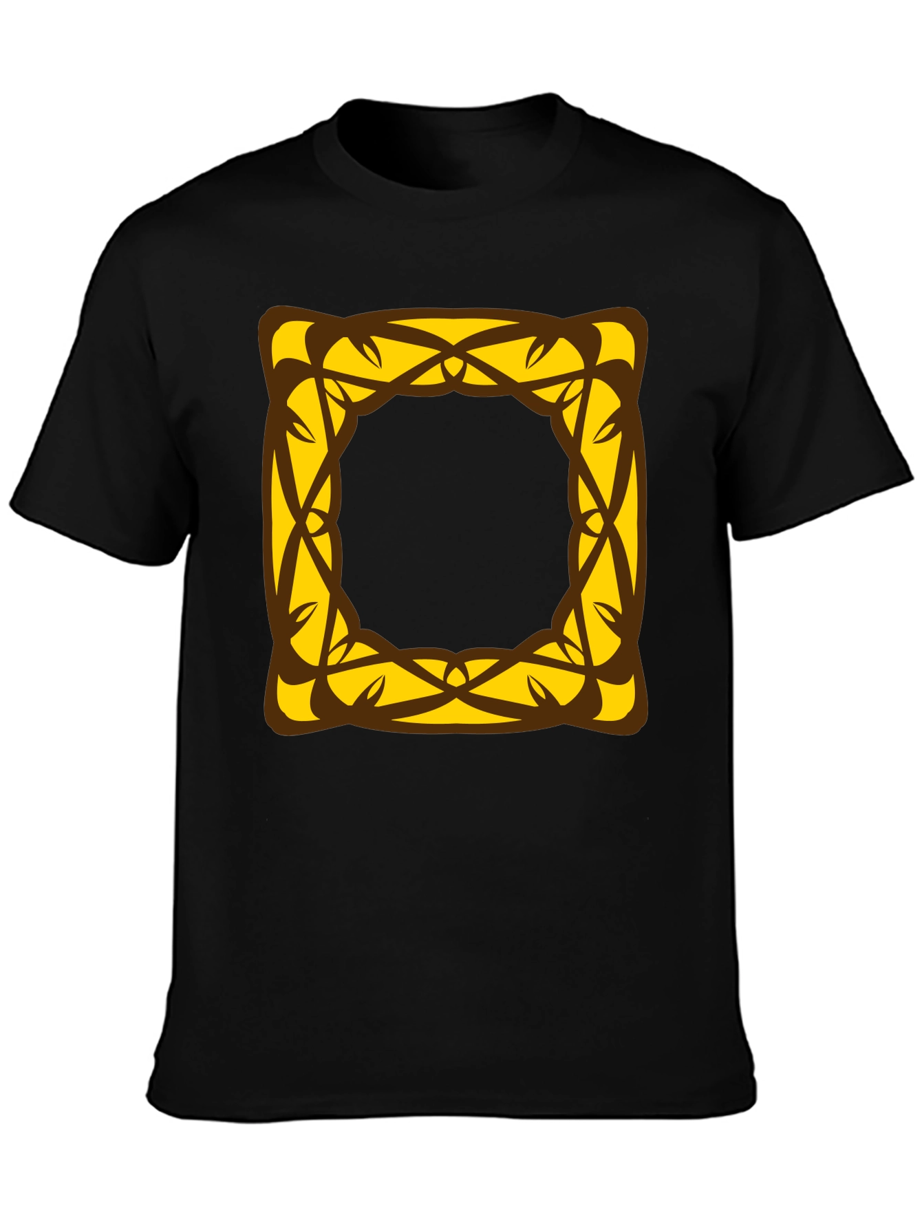 Stylish Black T-Shirt with Geometric Square Design