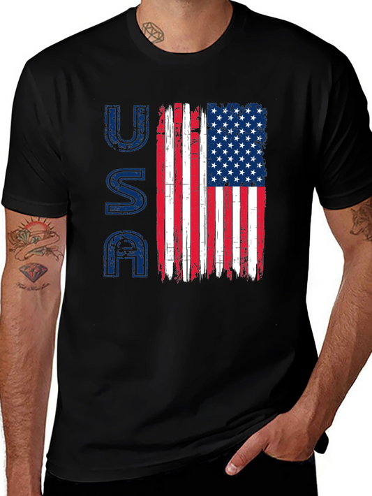 USA Flag Graphic Tee - Patriotic American Pride T-Shirt