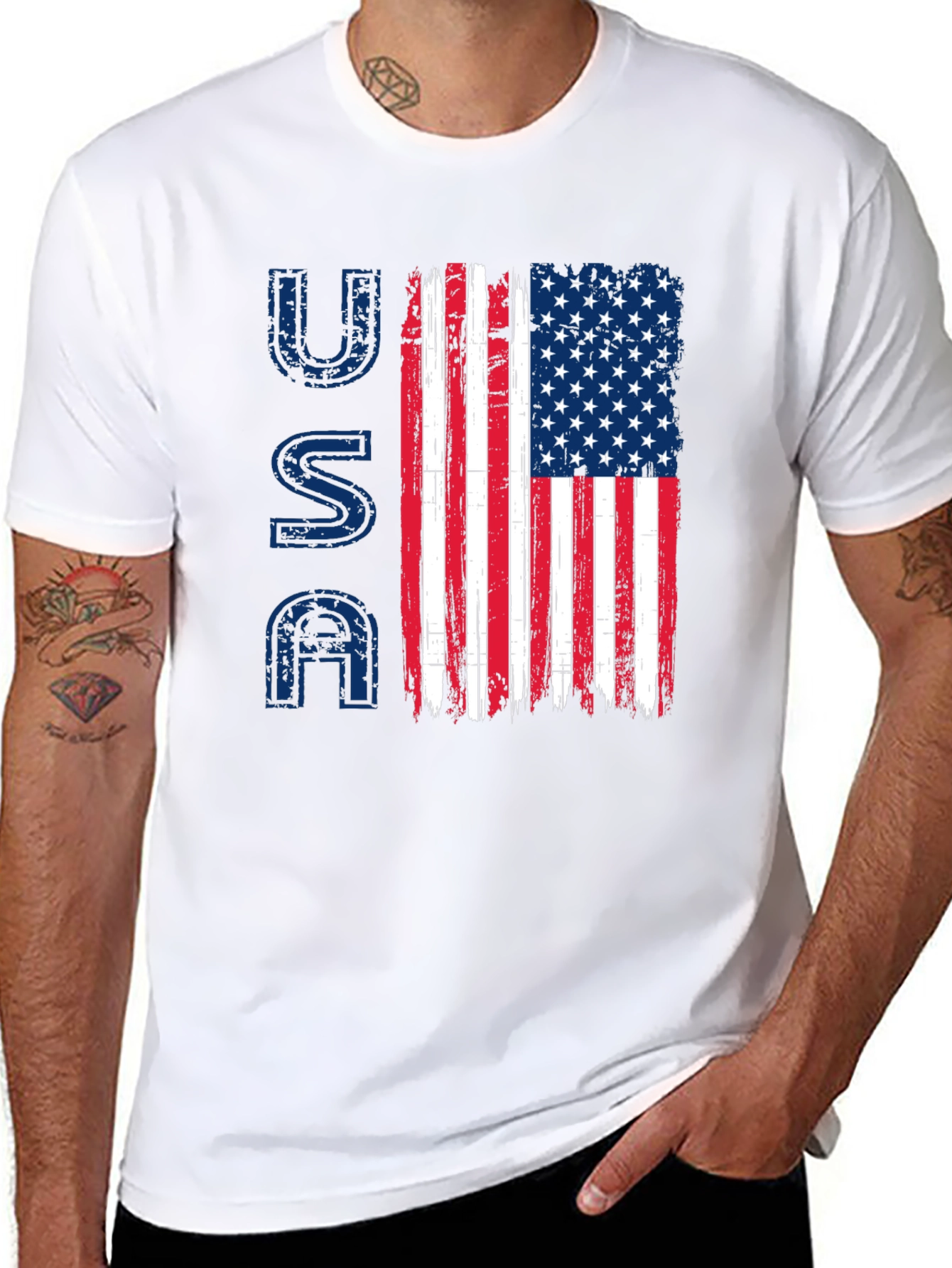 USA Flag Graphic Tee - Patriotic American Pride T-Shirt