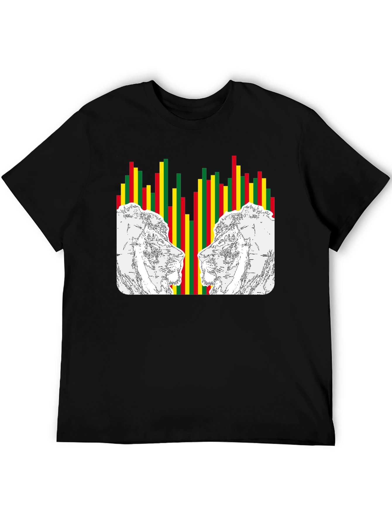 Rasta Lion Graphic T-Shirt - Black