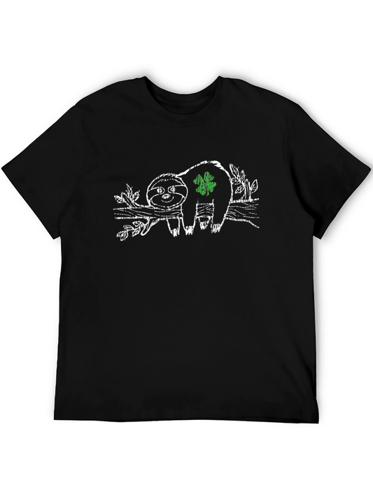 Sloth Shamrock Graphic Tee - Relaxed St. Patricks Day Style