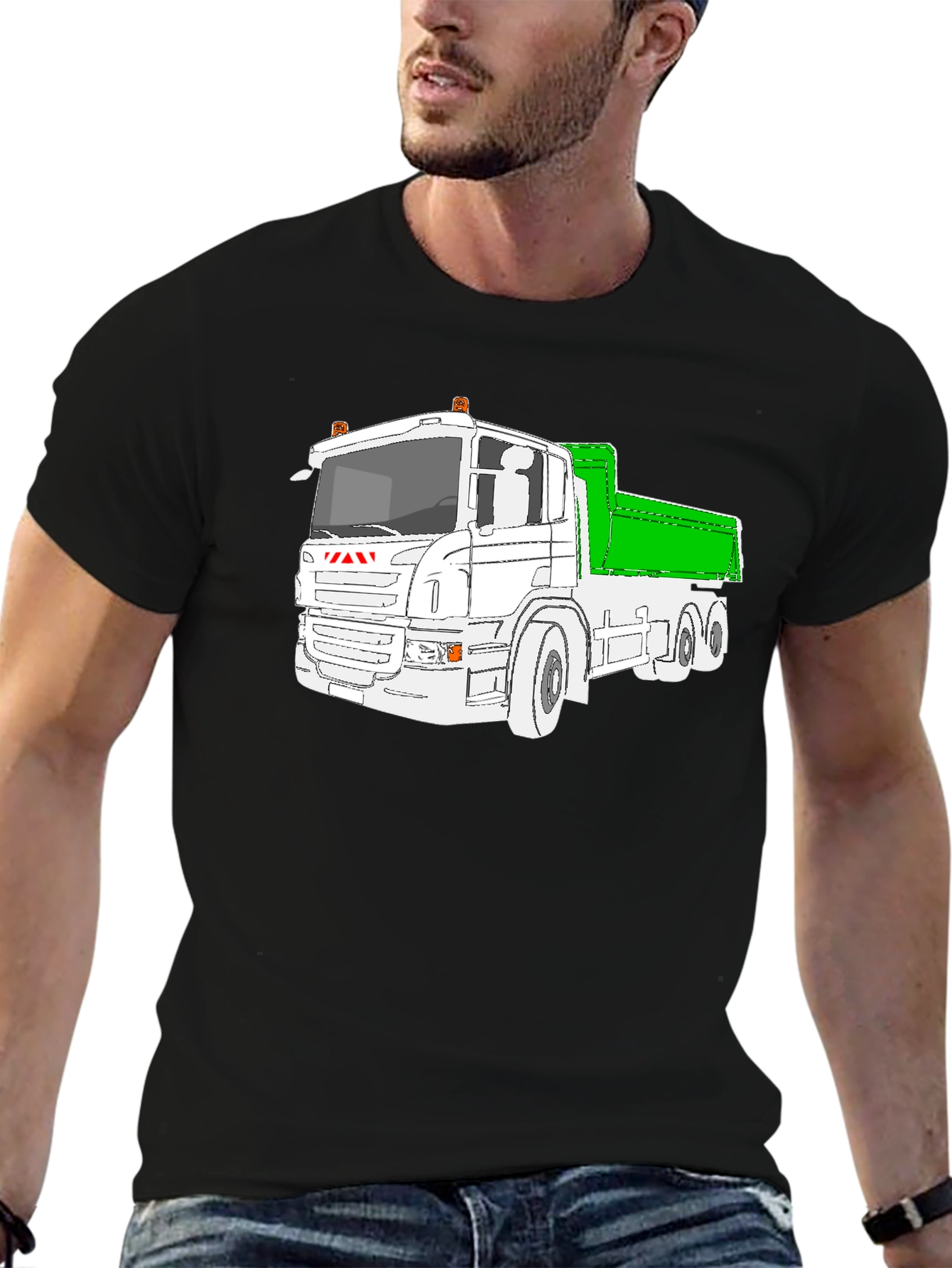 Truck Graphic T-Shirt - Black Heavy Duty Vehicle Tee