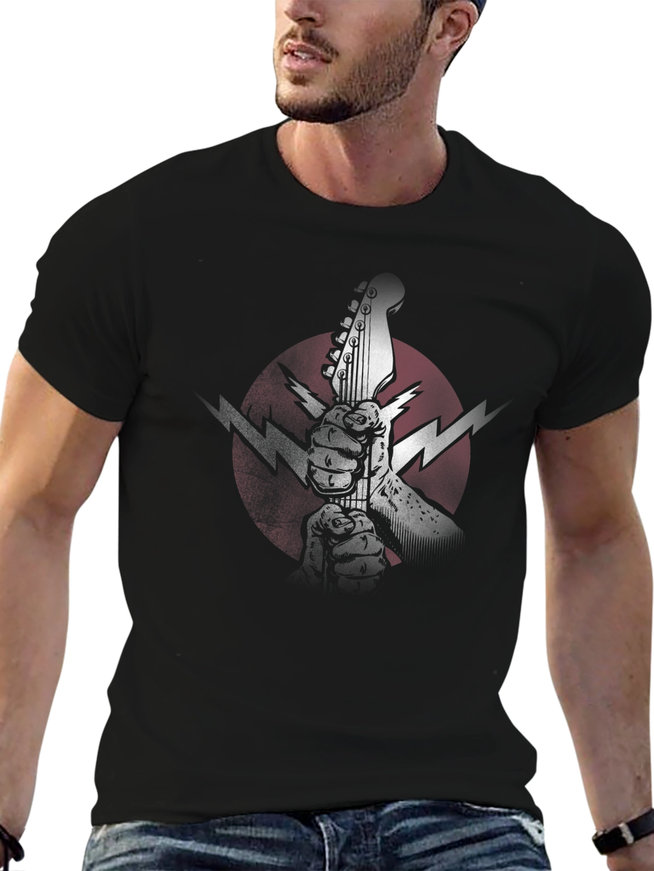 Electric Rock Guitar Graphic T-Shirt