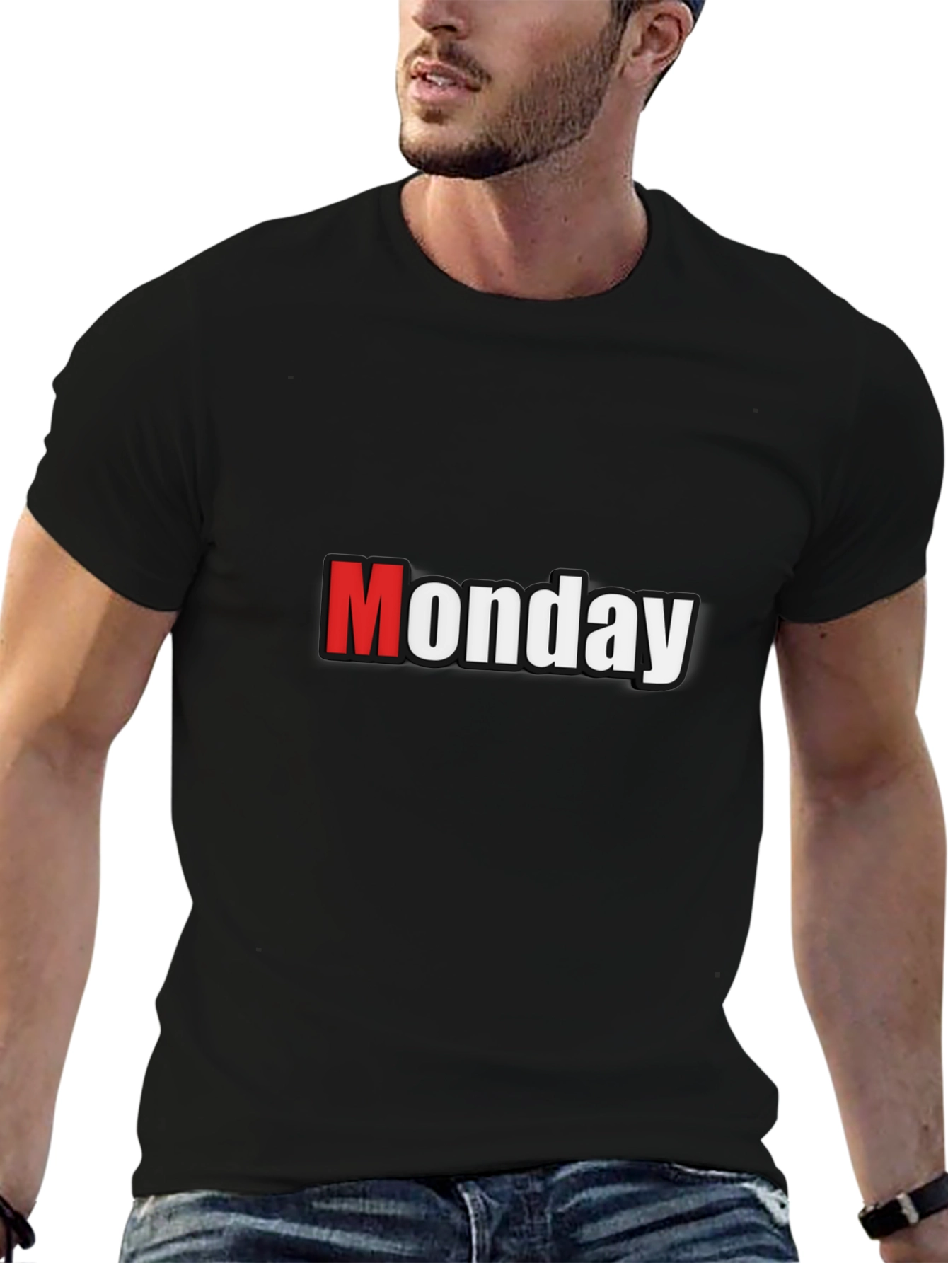 Monday Graphic T-Shirt - Black Cotton Tee