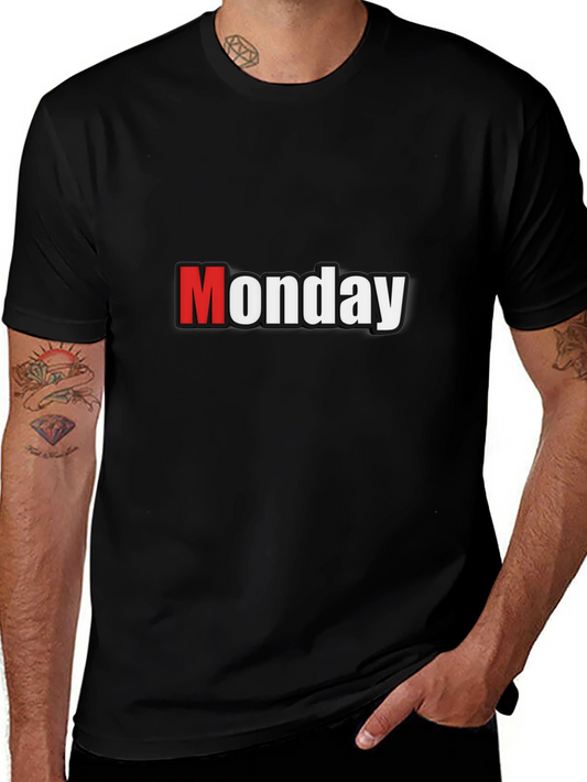 Monday Graphic T-Shirt - Black Cotton Tee