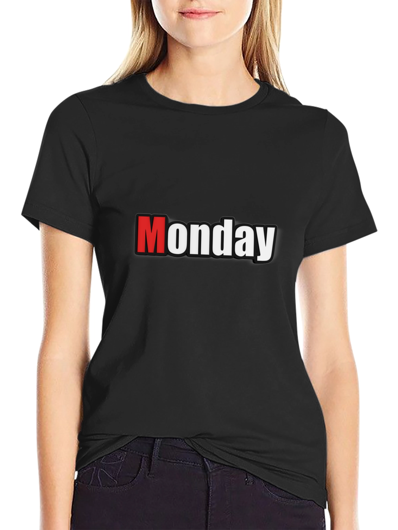 Monday Graphic T-Shirt - Black Cotton Tee