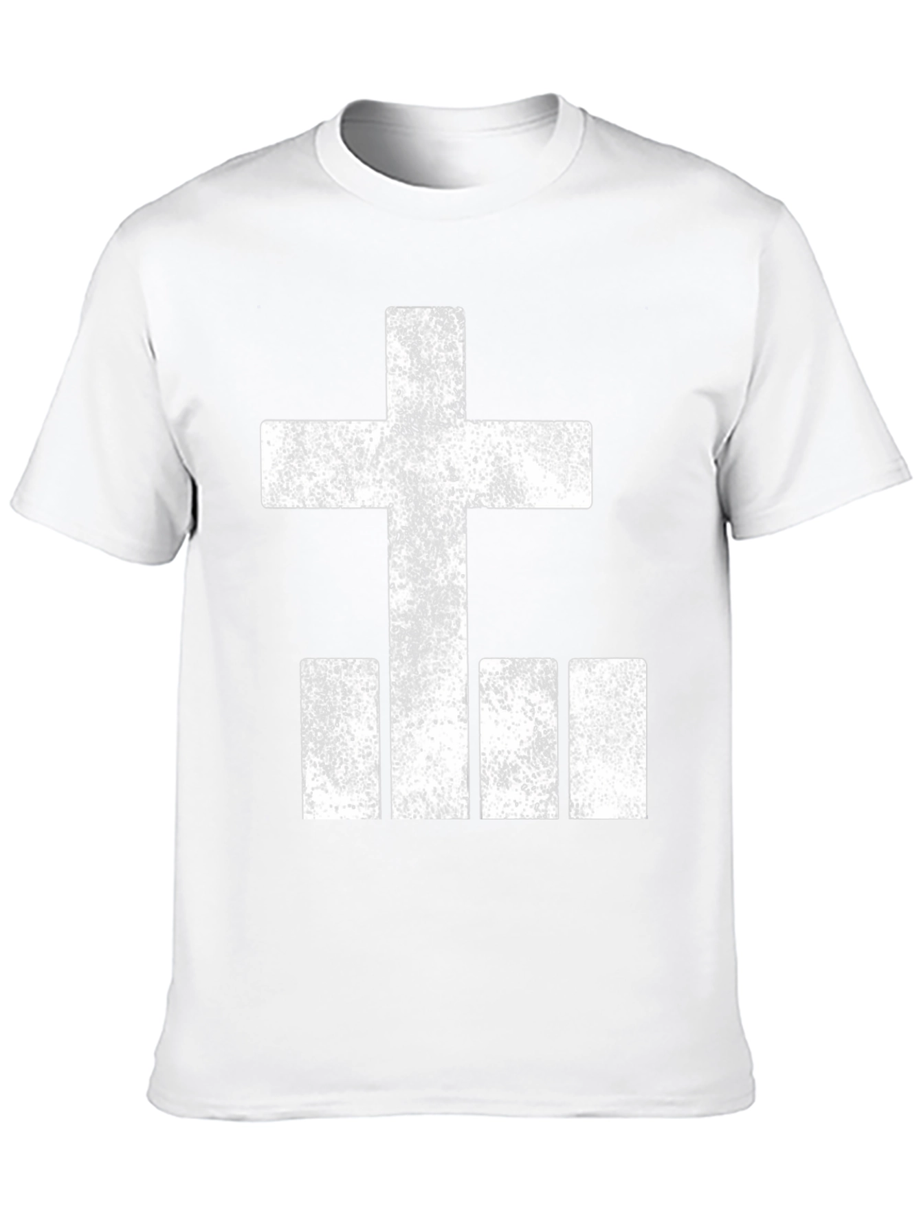 Grunge Cross & Bars Graphic Tee - Black