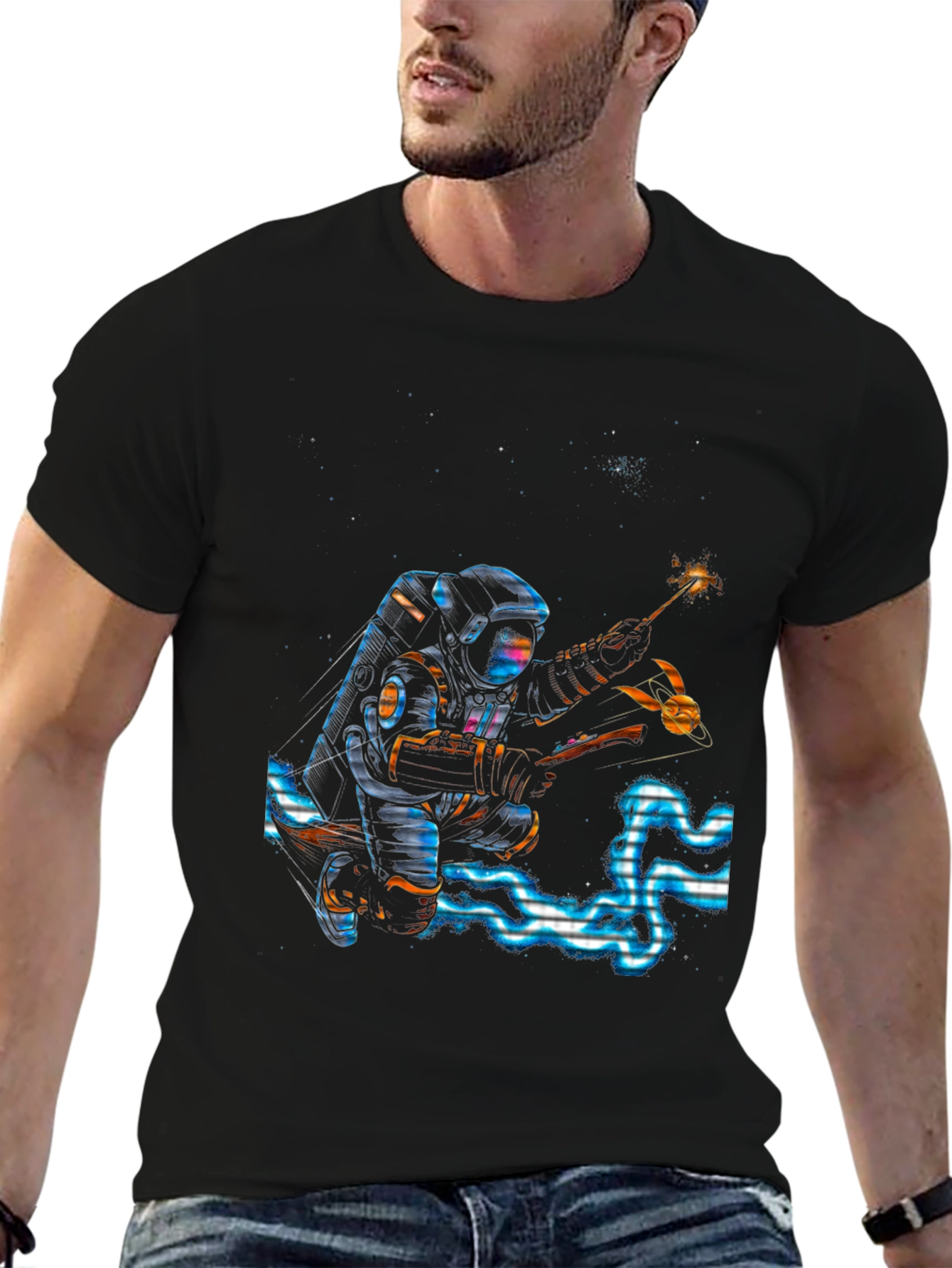 Astronaut Sparkler Graphic T-Shirt