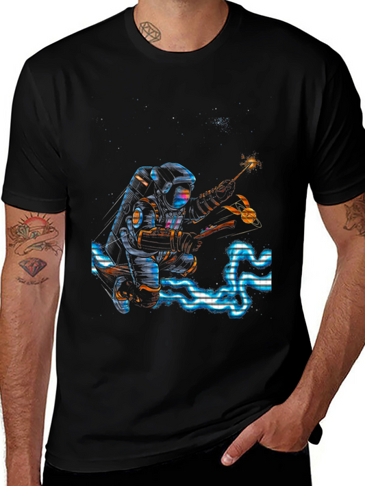 Astronaut Sparkler Graphic T-Shirt