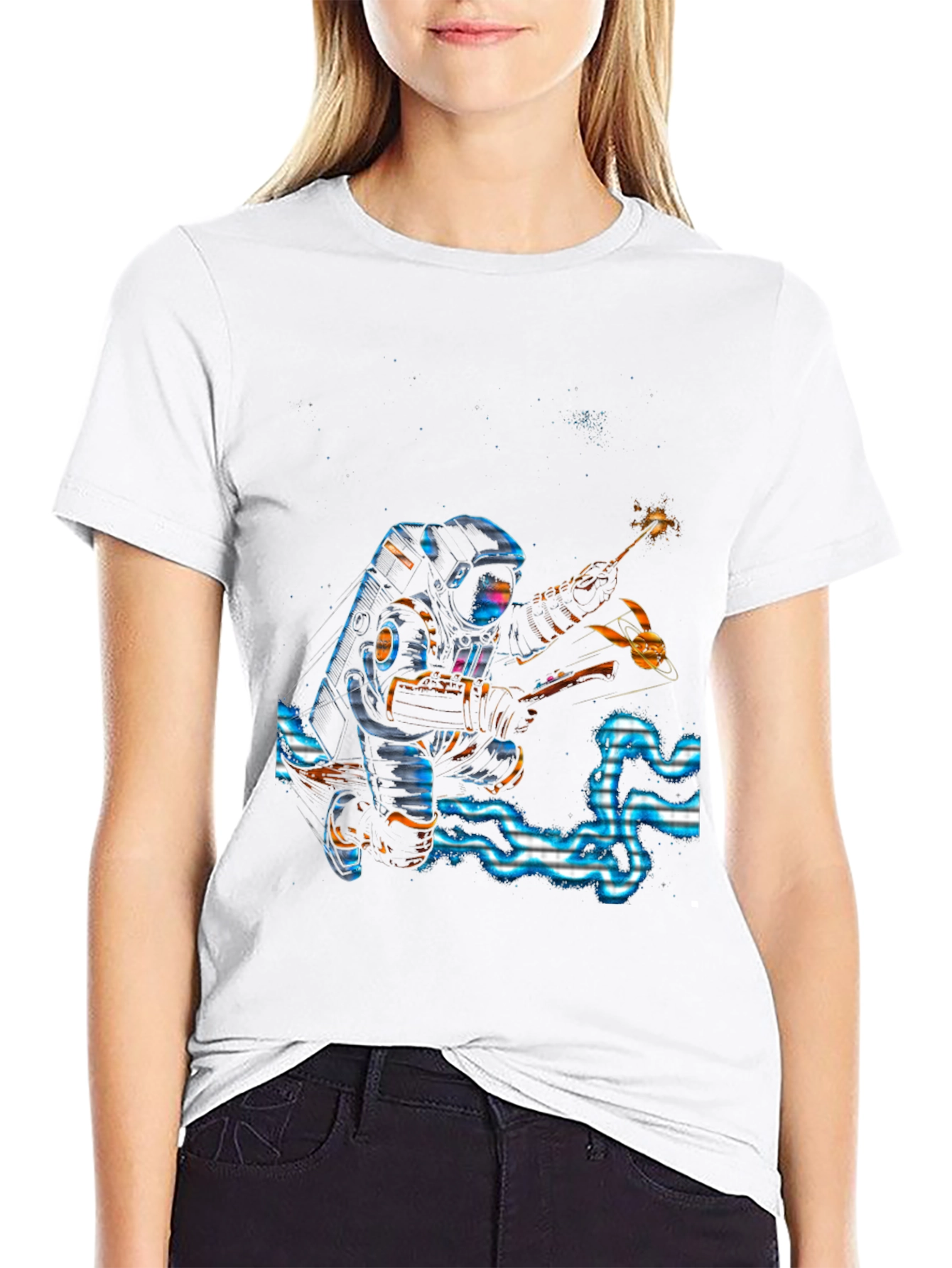 Astronaut Sparkler Graphic T-Shirt