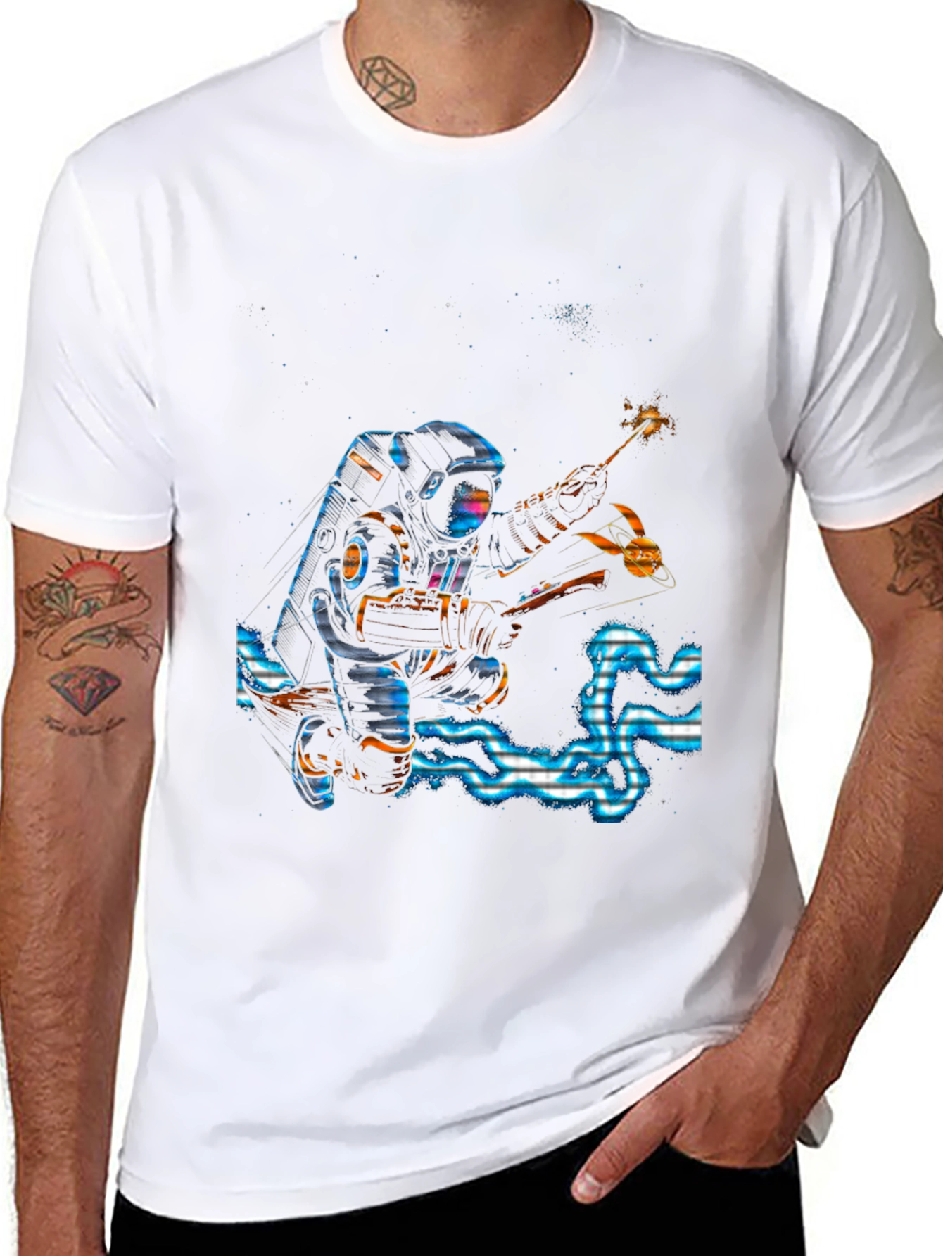 Astronaut Sparkler Graphic T-Shirt