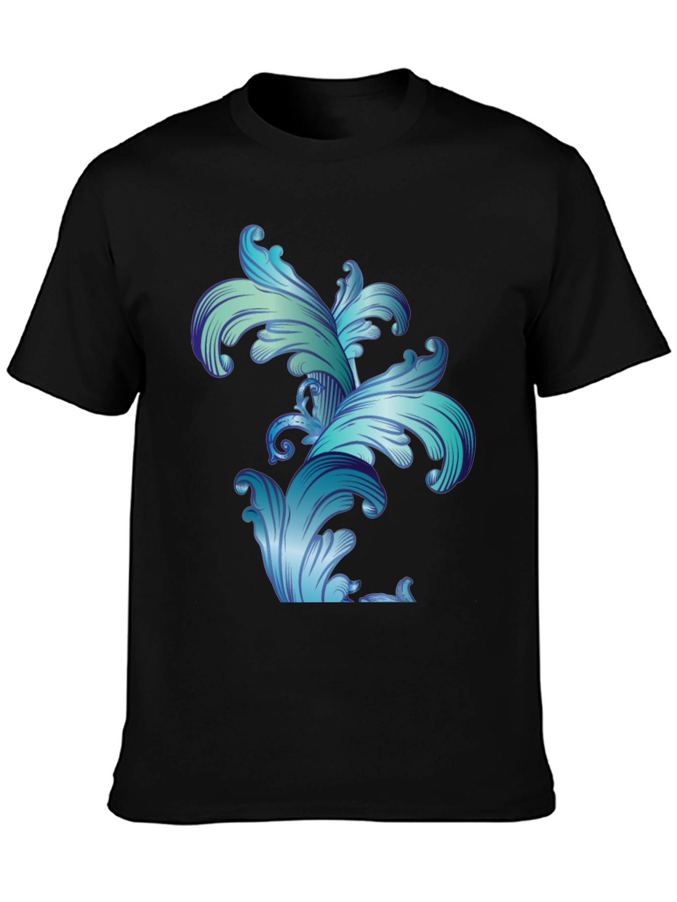 Baroque Flourish Graphic Black T-Shirt