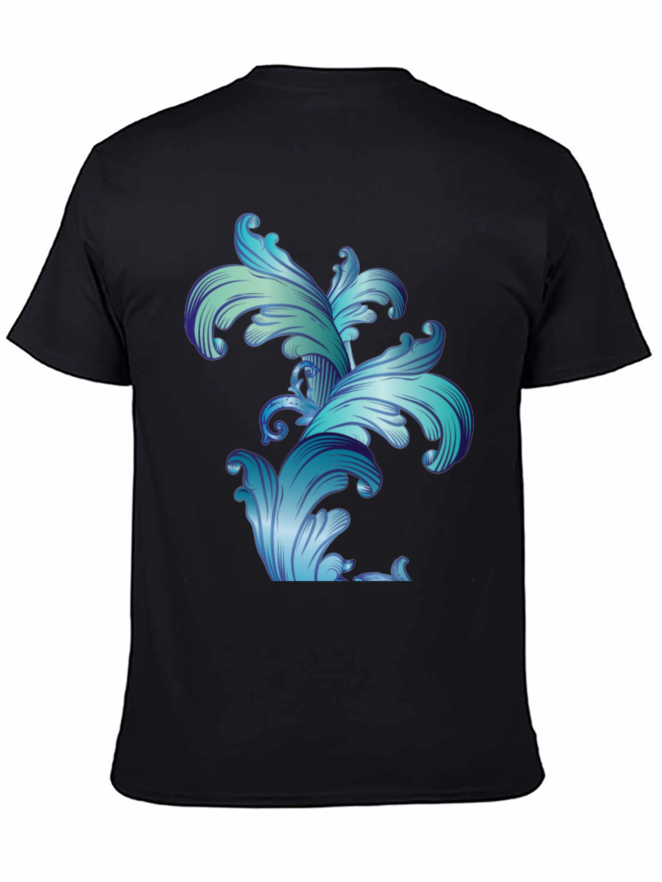 Baroque Flourish Graphic Black T-Shirt