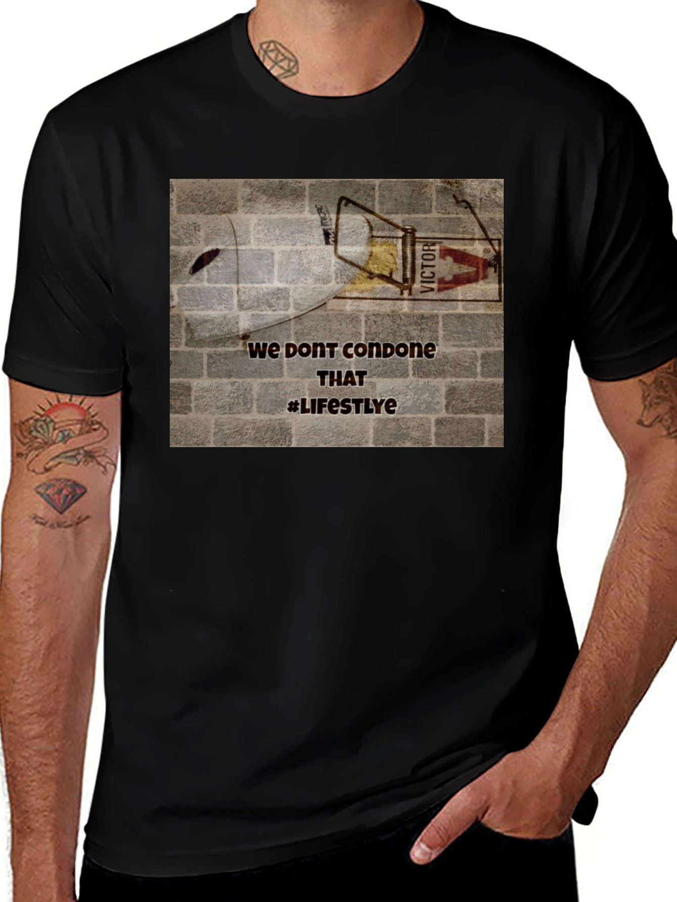 Edgy Graphic Tee: We Dont Condone That Lifestyle