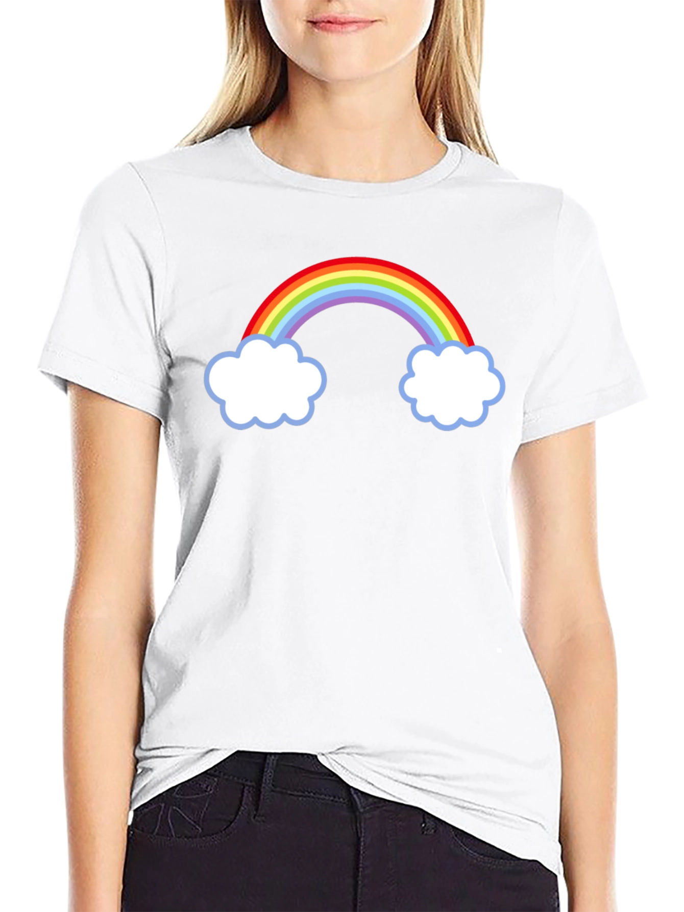 Rainbow Cloud Graphic Tee - Stylish Casual Wear