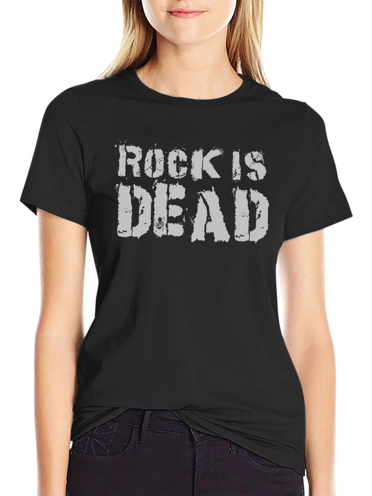 Rock Is Dead Graphic Tee - Black Cotton T-Shirt