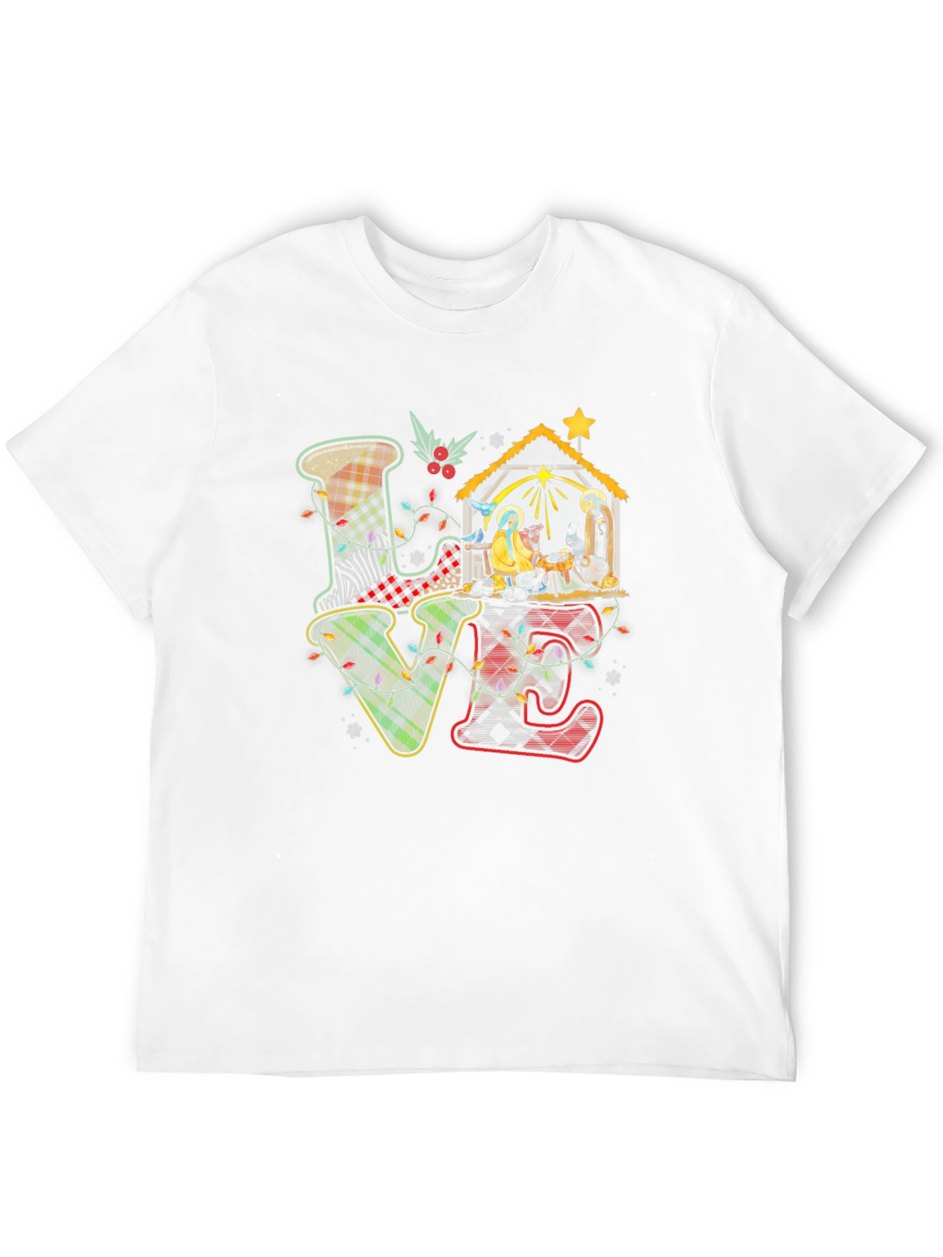 Plaid LOVE Nativity Scene T-Shirt