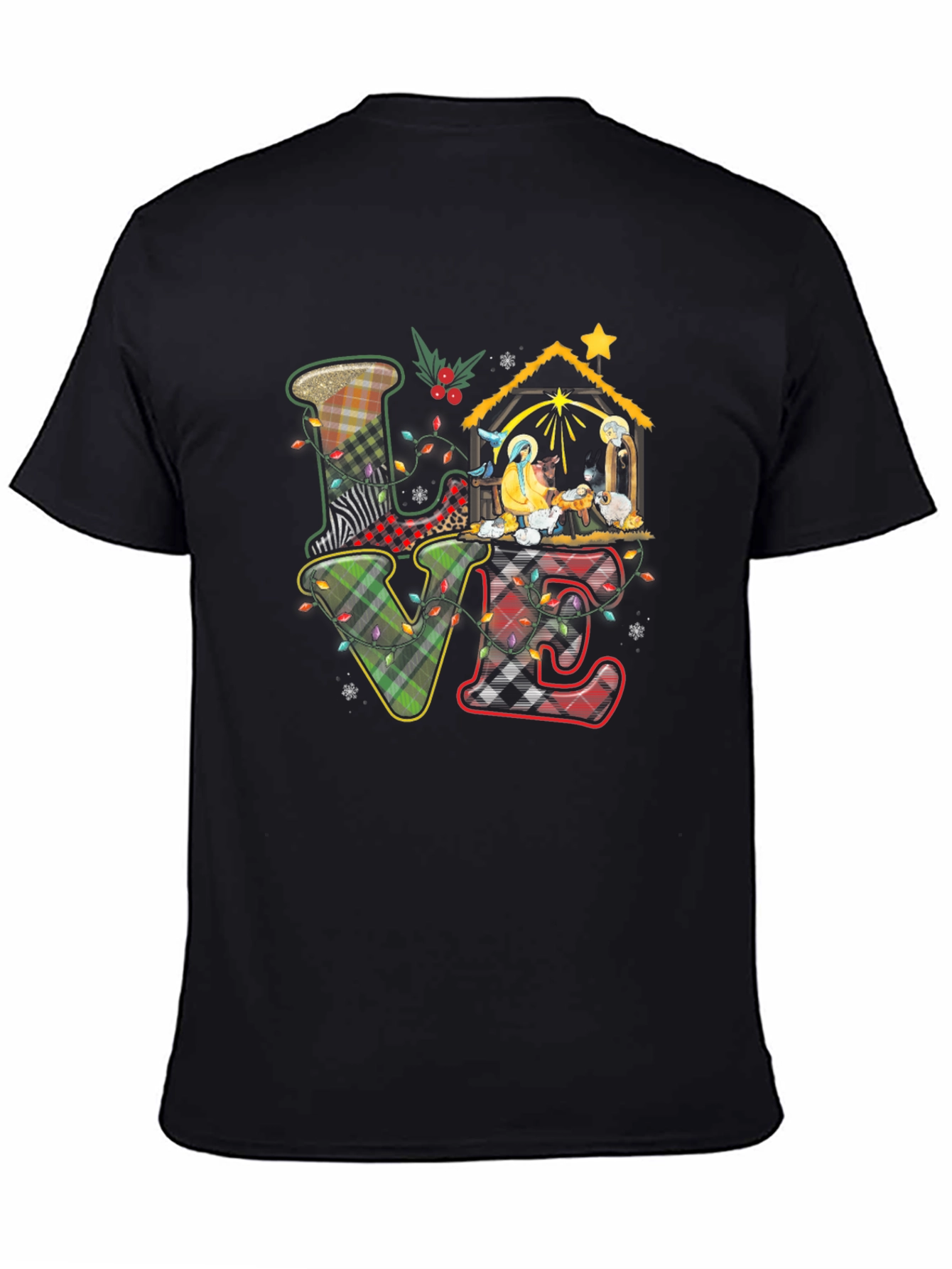 Plaid LOVE Nativity Scene T-Shirt