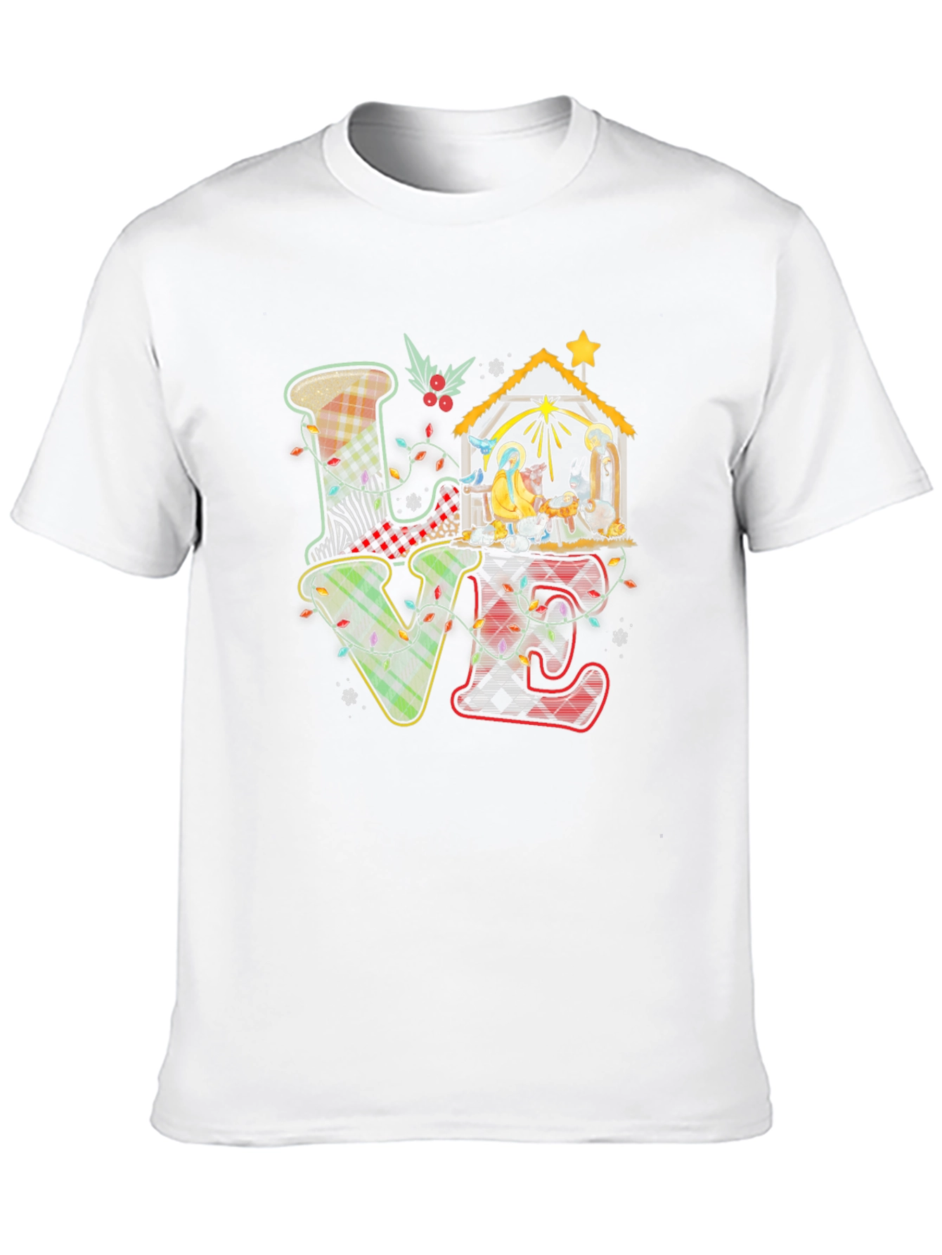 Plaid LOVE Nativity Scene T-Shirt