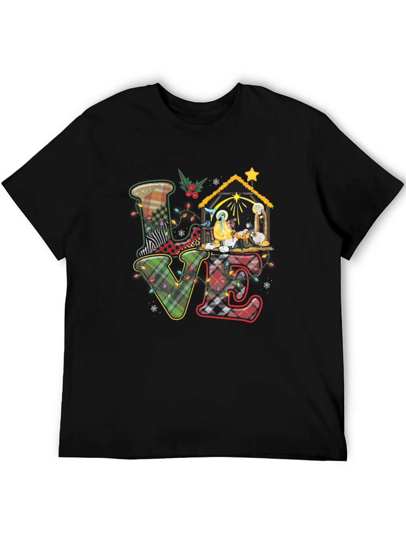 Plaid LOVE Nativity Scene T-Shirt