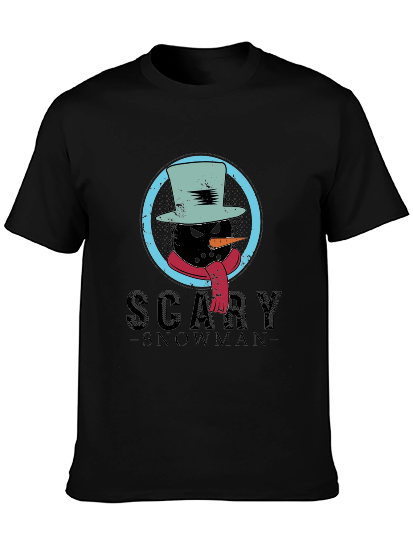 Scary Snowman Graphic Tee - Creepy Winter Design