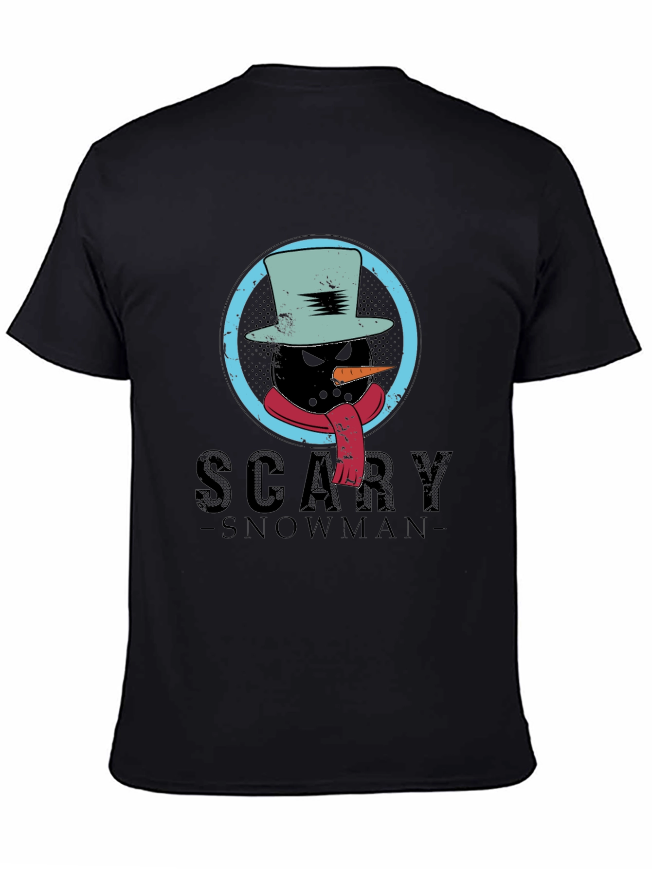 Scary Snowman Graphic Tee - Creepy Winter Design