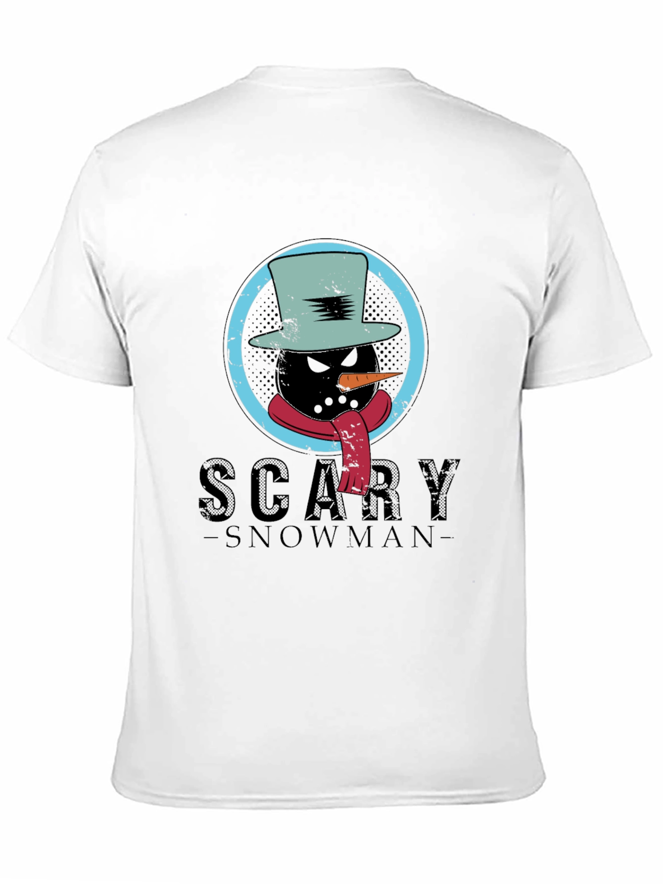 Scary Snowman Graphic Tee - Creepy Winter Design