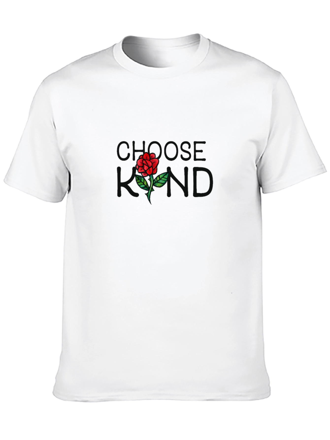 Choose Kind Rose Graphic Black T-Shirt