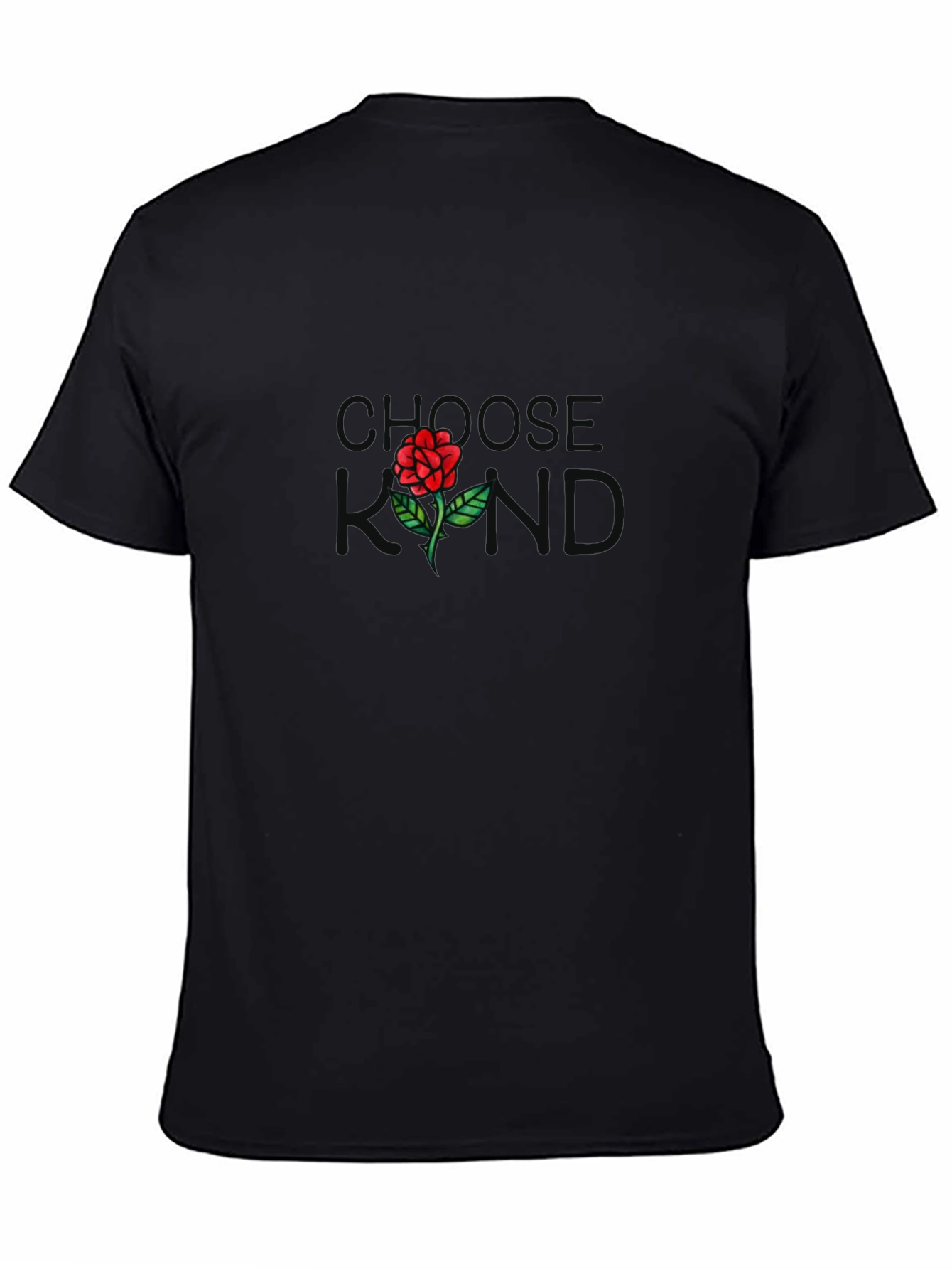 Choose Kind Rose Graphic Black T-Shirt