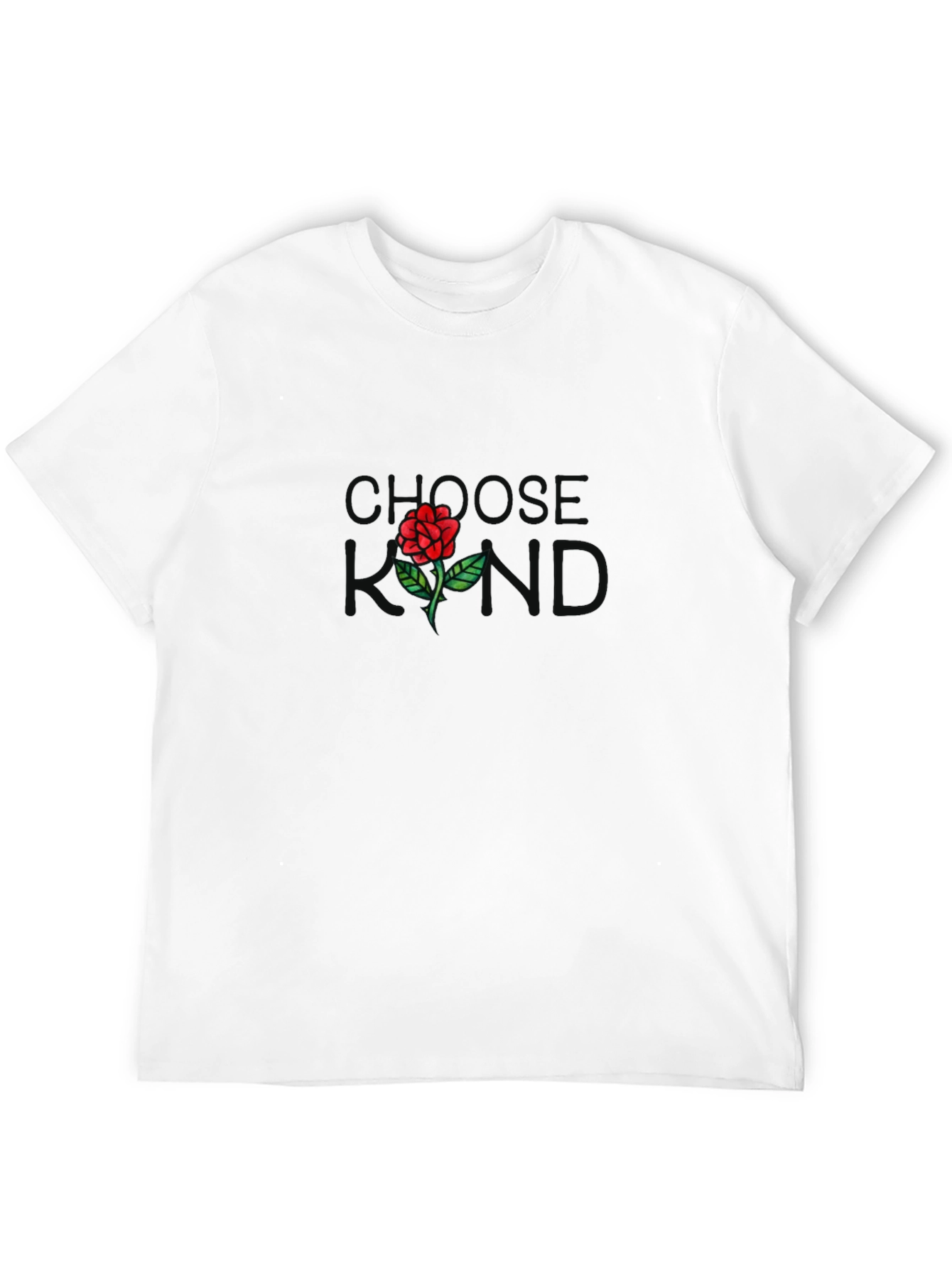 Choose Kind Rose Graphic Black T-Shirt