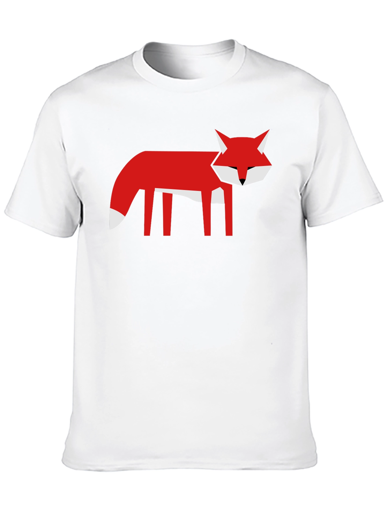 Geometric Fox Graphic Tee - Black T-Shirt