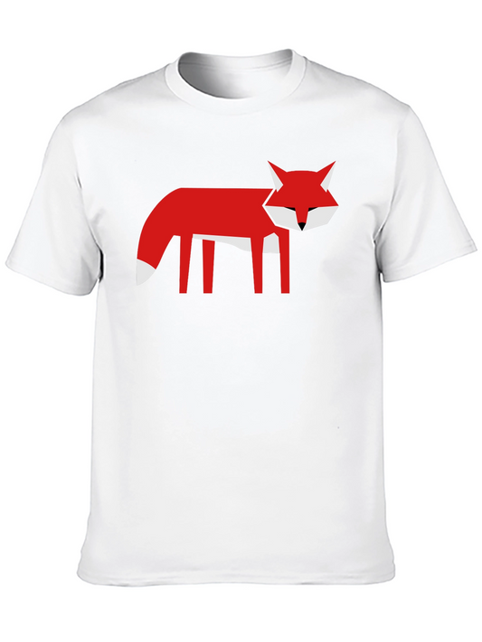 Geometric Fox Graphic Tee - Black T-Shirt