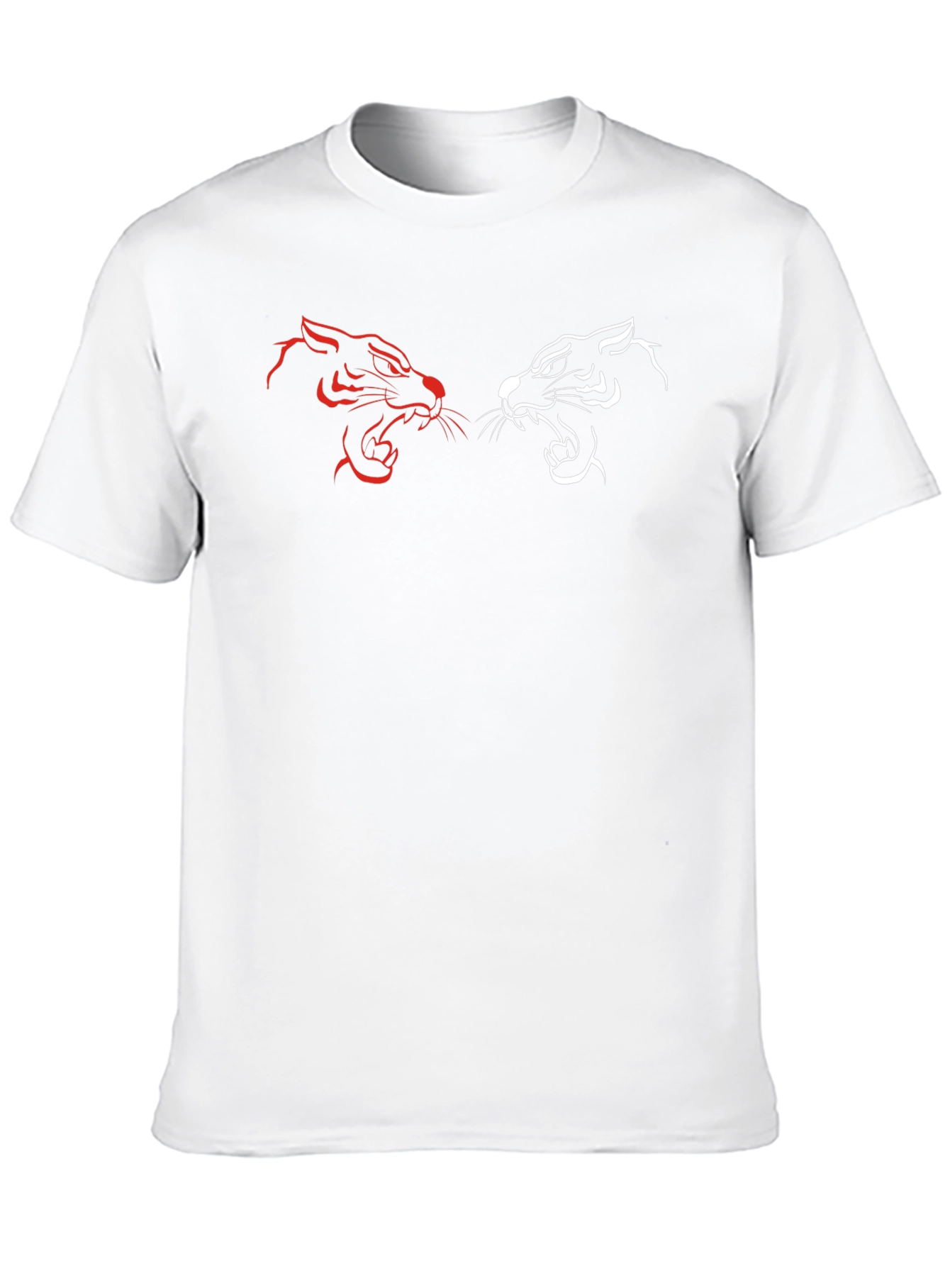 Dual Tiger Graphic Black T-Shirt