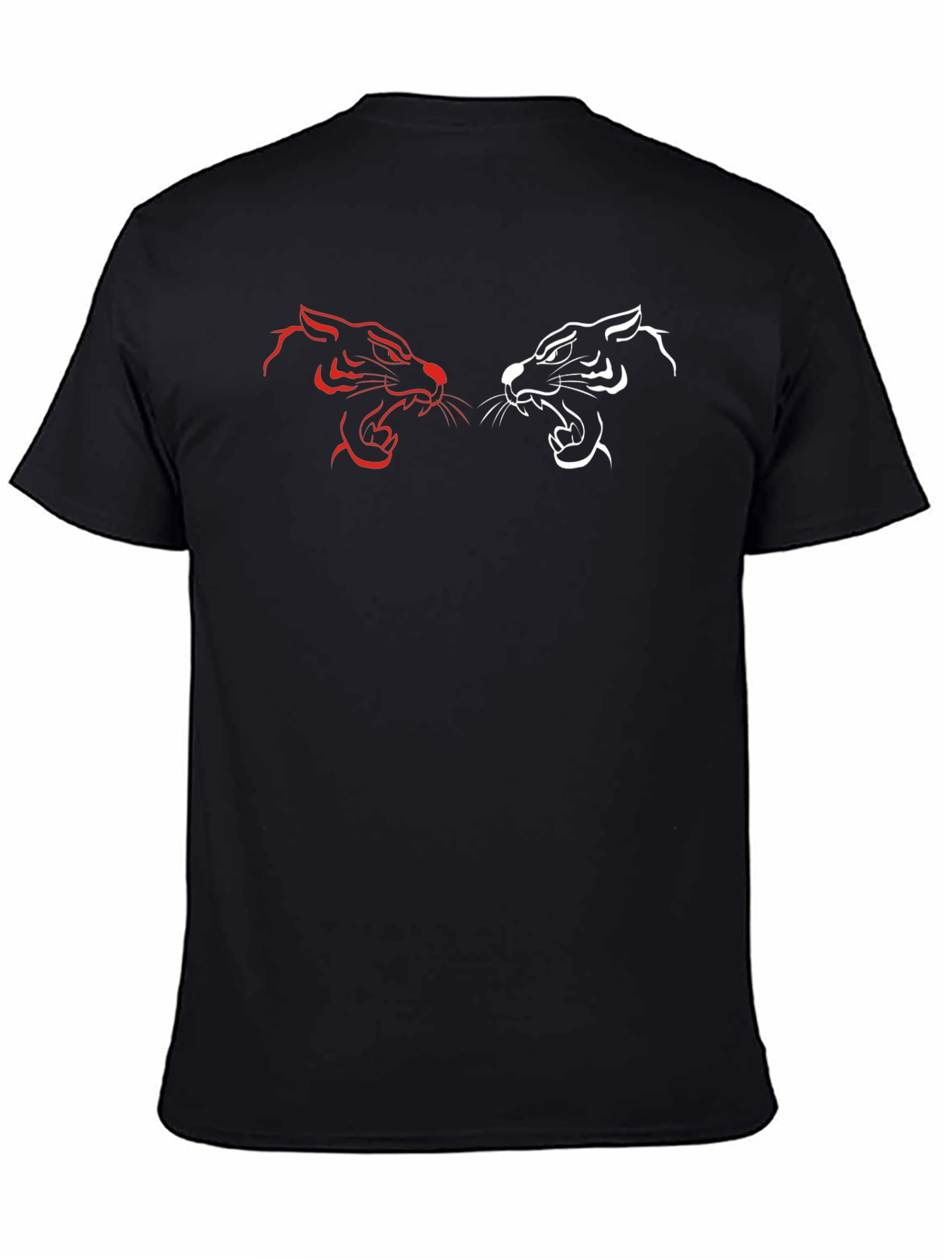 Dual Tiger Graphic Black T-Shirt