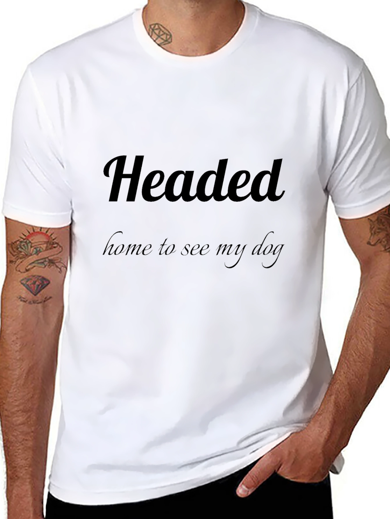 Headed Home To See My Dog Black T-Shirt