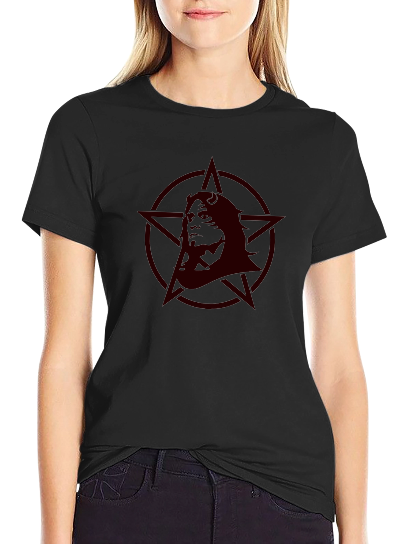 Red Star Portrait Graphic T-Shirt