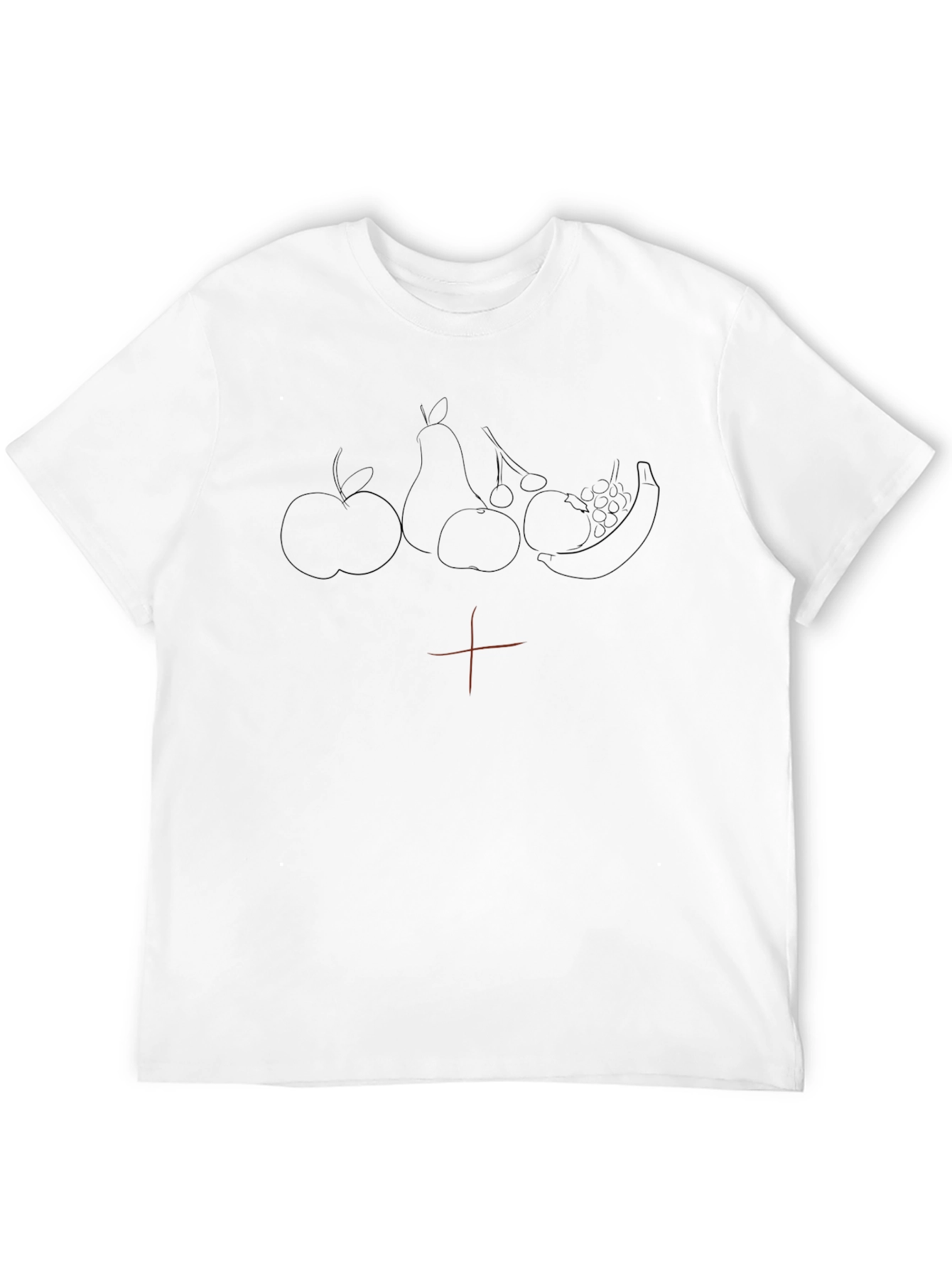 Minimalist Fruit Still Life Black T-Shirt